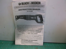 Black & Decker Cat. No.RS500 Variable Speed Reciprocating Saw Manual Only