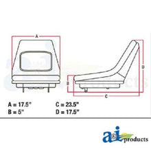 AM126865 Seat High Back Yellow Fits John Deere: LTR155 LTR166 LT133 LT155 LT166
