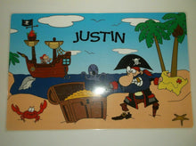 Personalized Boys Name Placements with Dry Erase Games On Back - "Justin"