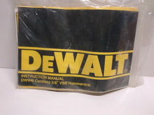 Dewalt DW946 Cordless 3/8" VSR Hammer Drill Instruction Manual