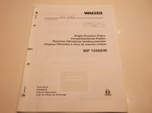 WP 1550AW Wacker Single Direction Plates Parts Book JJ1