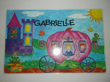 Personalized Princess Name Placemats with Dry Erase Games On Back - "Gabrielle"