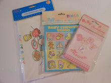 1 Pkg (8) Baby Shower Invites 1 Pkg (8) Baby Bingo Game 7 Baby Disposable Bibs