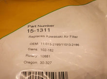 15-1311 Replaces Kawasaki Air Filter 11013-2195/11013-2186
