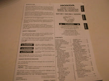 Honda Owner's Manual For GX120, GX160, GX200 (English, French, Spanish)