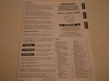 Honda Owner's Manual For GX120, GX160, GX200 (Dutch, Italian, German)