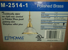 020389150288 Thomas Lighting M-2514-1 Polished Brass One Light Mini Pendant