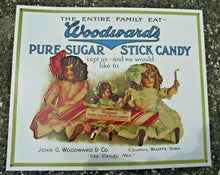 Woodwards Pure Sugar Stick Candy Metal Advertisement Sign