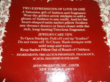 Avon Cupid's Message Sachet Pillow & Stick Pin