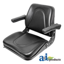T500BL Seat, Universal W/Slide Track & Flip-Up Armrest, Black Vinyl Fits: Bobcat