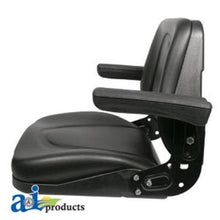 T500BL Seat, Universal W/Slide Track & Flip-Up Armrest, Black Vinyl Fits: Bobcat