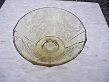 Vintage Antique Yellow Glass Candy Bowl Nut Dish Centerpiece With Design