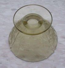 Vintage Antique Yellow Glass Candy Bowl Nut Dish Centerpiece With Design