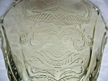 Vintage Antique Yellow Glass Candy Bowl Nut Dish Centerpiece With Design