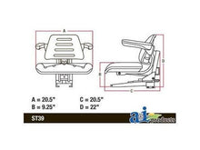 008000167B91 Complete Seat, Black Mahindra Tractor 4500 5500 6000 6500