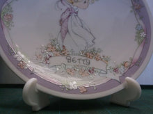 ENESCO 1991 Precious Moments Personalized Plate With Name & Stand (Betty)