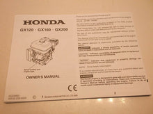 Honda GX120 - GX160 - GX200 Engine Owner's Manual (English) JJ1