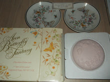 Avon Butterfly Fantasy 2 Porcelain Dishes & Fragrance Soap 22 KT Gold Trim