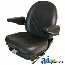 HIS360 High Back Industrial Seat w/ Suspension, Slide Track & Armrests, BLK