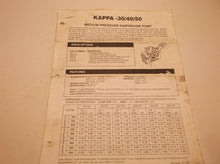 KAPPA 30/40/50 Medium Pressure Diaphragm Pump Parts List JJ1