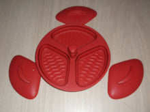 Silicone 3 Compartment Expanding Food Tray Red