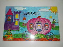 Personalized Princess Name Placemats with Dry Erase Games On Back - "Sarah"