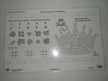 Personalized Princess Name Placemats with Dry Erase Games On Back - "Sarah"