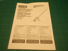 RY15523A Ryobi Straight Shaft Trimmer Attachment Operators Manual ONLY