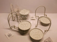 (6) 3" Table Top White Washed Pillar Type Candle Holders