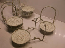 (6) 3" Table Top White Washed Pillar Type Candle Holders