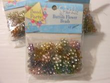 (3) Packs Of Bead Party Sparkle Button Flower Beads