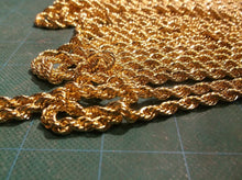 12 Gold Tone Costume Rope Necklaces Assorted Sizes 8"- 22"