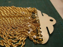 12 Gold Tone Costume Rope Necklaces Assorted Sizes 8"- 22"