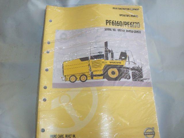 Volvo Paver Operator's Manual For PF6160 Ser# -199149/PF6170 Ser# 199950-200572