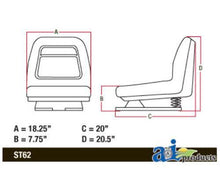 AM131801 Seat w/ Suspension Fits John Deere