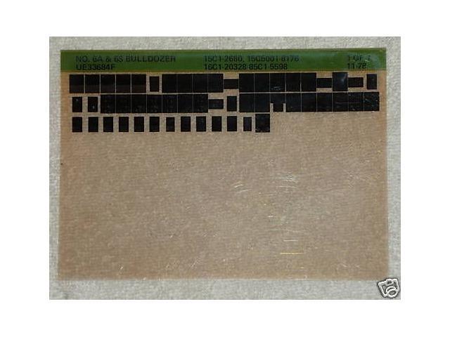 Caterpillar Parts Manual 6A 6S Bulldozer Microfiche