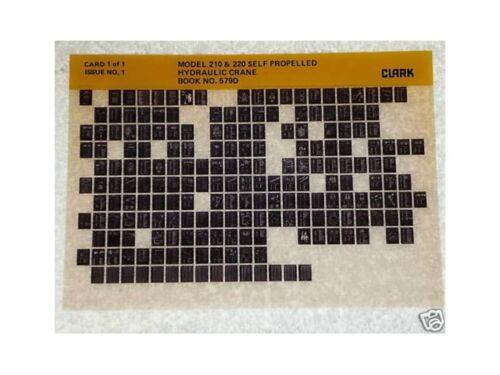 Clark 210 220 Hyd Crane Parts Manual Microfiche