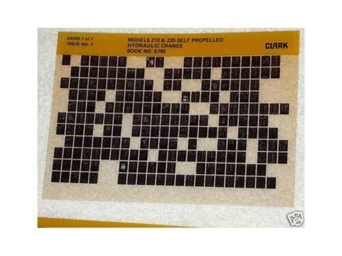 Clark 210 220 Hyd Crane Parts Manual Microfiche