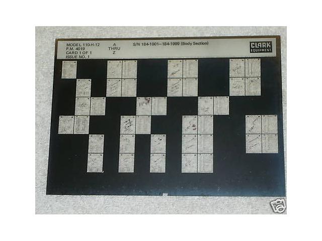 Clark Michigan 110H12 Scraper Tractor Parts Manual Micr