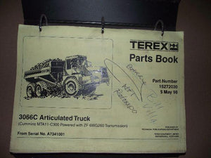 Terex Parts Book 3066C Articulated Truck Hauler 15272030