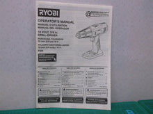 P209 Ryobi 3/8" 18V Cordless Drill Driver Manual Only