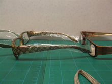 3 JM New York reading glasses +3.00 emerald green, brown & champagne plaid dg2