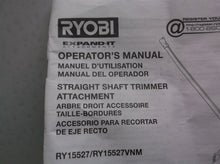 Ryobi straight shaft trimmer attachment ry15527 ry15527vnm manual Only
