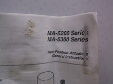 NVENSYS MA-5210-0-0-4 TWO-POSITION HYDRAULIC VALVE ACTUATOR 120V 50/60Hz