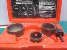 CARBON STEEL HOLE- SAW KIT TOOL E2120935 w/ Red Hard Case- missing 3 parts