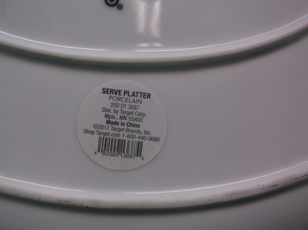 Target Threshold White Porcelain Large Oval Serving Platter 15-1/4 X 12-1/4
