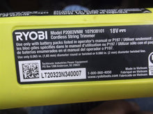 Ryobi P2003VNM 18 Volt cordless String Trimmer Tool Only LT20323n340007