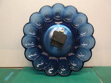 11" blue glass clock