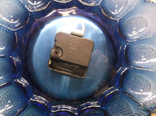 11" blue glass clock