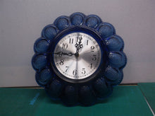 11" blue glass clock